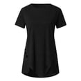 thumbnail image 3 of CHGBMOK Womens Summer Tops Plus Size Round Neck Short Sleeve T-Shirt Irregular Hem Side Buttons Tunic Blouse, 3 of 5