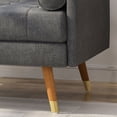 thumbnail image 4 of 38.25" Charcoal Gray and Gold Transitional Upholstered Club Chair, 4 of 7
