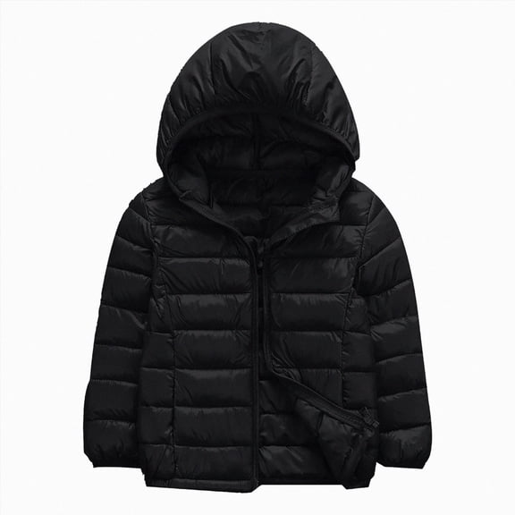 REgarm Boys Girls Winter Jacket Kids Puffer Coat Size 2-11 Years, Toddler Warm Lightweight Zip Up Outerwear with Hood
