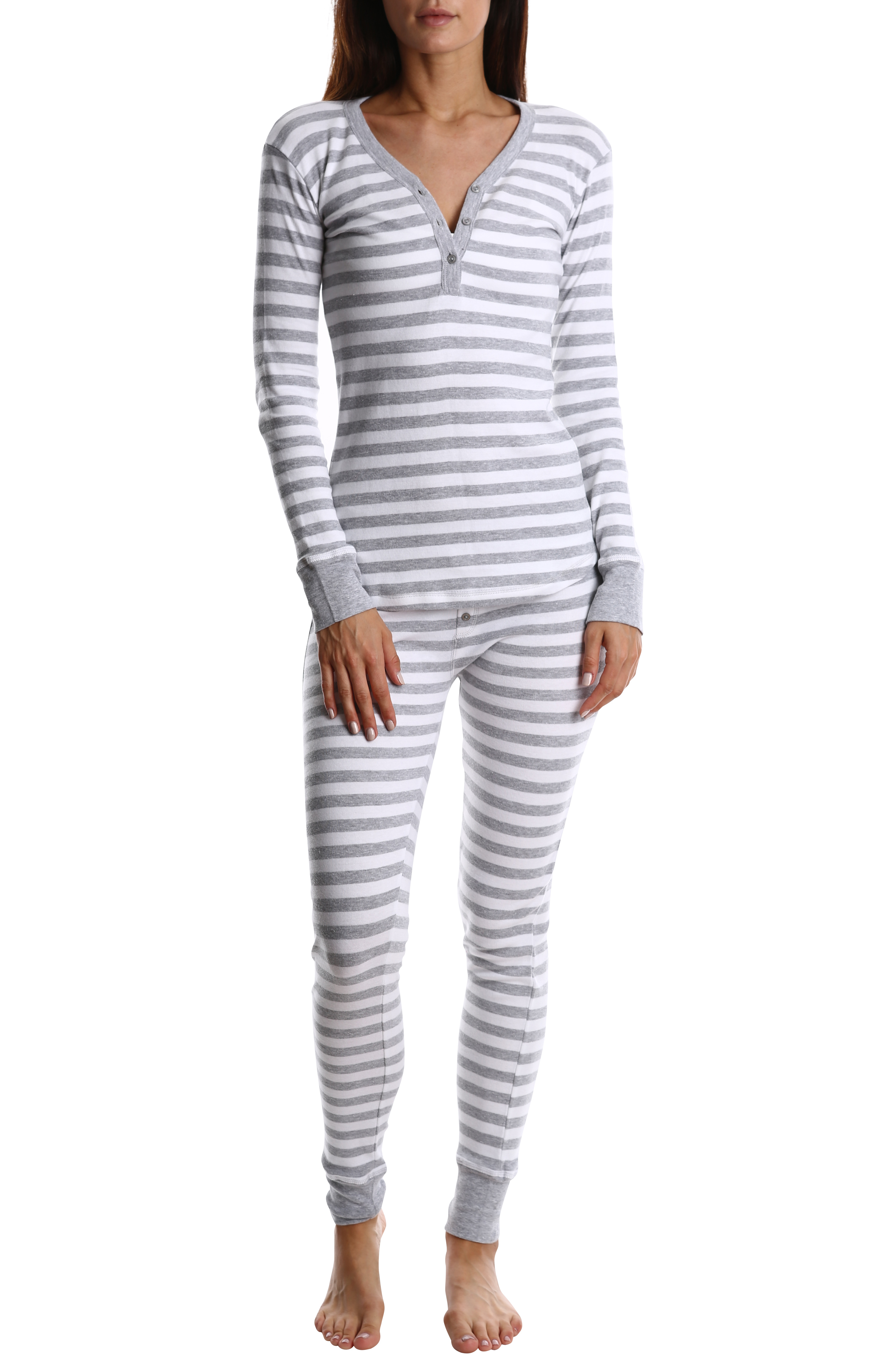 Blis Women's Henley Sleep Shirt and Jogger Pants PJ Set Ladies