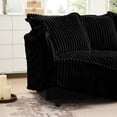 thumbnail image 3 of 2 Seater With Convertible , Detachable Cover, Black Corduroy, Deep Seat Slipcovered Sectional ,, 3 of 5