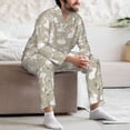 thumbnail image 7 of Disketp Rabbit And Flower Mens Pajama Set, Soft Warm Long Sleeve Sleepwear, Cozy Button-Down Pjs for Men-Large, 7 of 7