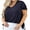 F1-Navy Blue, variant on SHOWMALL Women Plus Size Tops Short Sleeve Tunic Side Slit Shirt Summer V-Neck Blouse Black 2X Tops