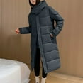 thumbnail image 2 of Darzheoy Women's Long Winter FauxFur Coat Puffer Warm Jacket with Detachable Hood, 2 of 4