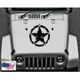 thumbnail image 2 of Clausen's World Distressed MILITARY STAR Hood Door Truck Vinyl Decal 3 sizes - Compatible with Jeep Wrangler, 2 of 7