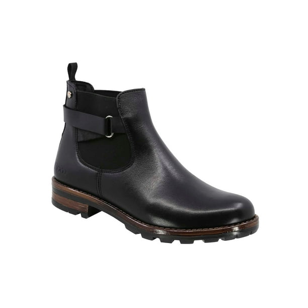 Botín Triples Flow Tacón Bajo en Piel Marina 37090 Negro para Mujer