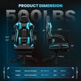 thumbnail image 3 of JONPONY Big and Tall 500lbs Gaming Chair with Bluetooth Speakers Gamer Chair with Footrest Game Chair with Lumbar Support and 360-Swivel Seat and Headrest for Adults, Blue, 3 of 11