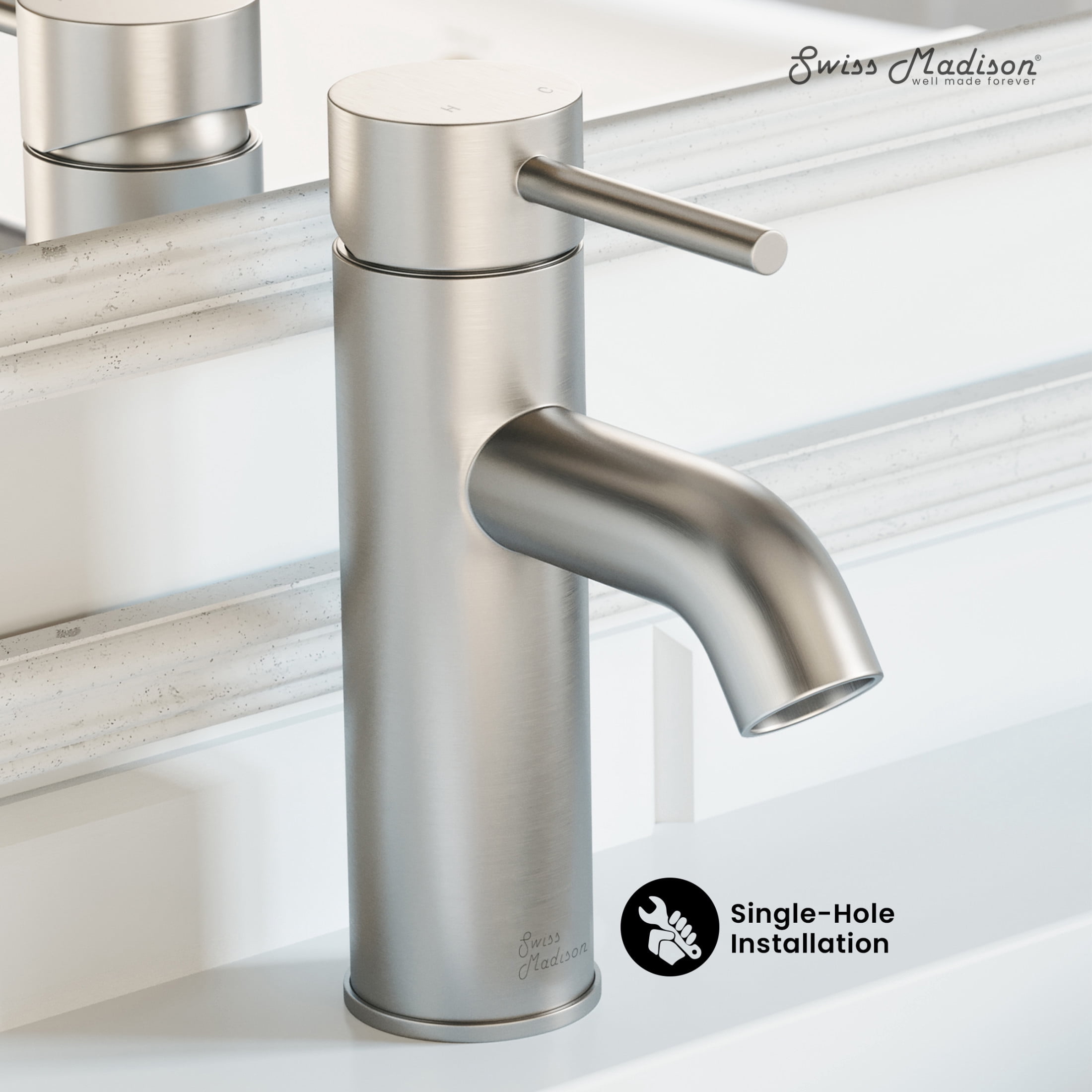 Ivy Single Hole, Single-Handle, Bathroom Faucet in Brushed Nickel