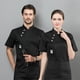 thumbnail image 5 of Chaqueta de cocina Cocina Delantal Tres botones con bolsillos delanteros Ropa de verano Camisas para hombres Suministros de cocina para asrill restaurante negro xxl Scienceny LF000331-16, 5 of 7