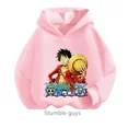 thumbnail image 3 of Ropa de anime para niños, sudadera de una pieza para niños, ropa de primavera y otoño para niñas, sudadera de dibujos animados de Luffy Zoro, traje con capucha para adolescentes, camisetas de Sonic, 3 of 5