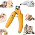 thumbnail image 1 of LAICAIW Pet Anti-Bleeding Nail Clippers for Beginner, Splashproof Nail Grinder Pet Nail Clippers with Led Blood Line Light, Mini Pet Nail Clipper, Pet Nail Trimmer (Banana Yellow), 1 of 7