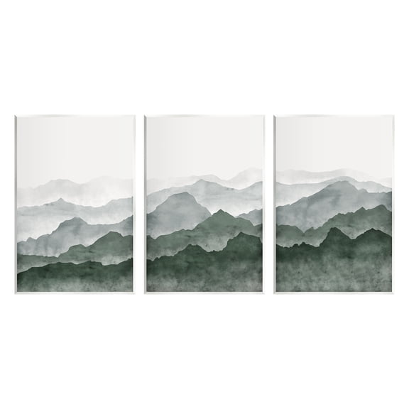 Stupell Sage Hills Mountain Nature View Landscape Painting Wall Plaque Unframed Art Print Wall Art, Set of 3