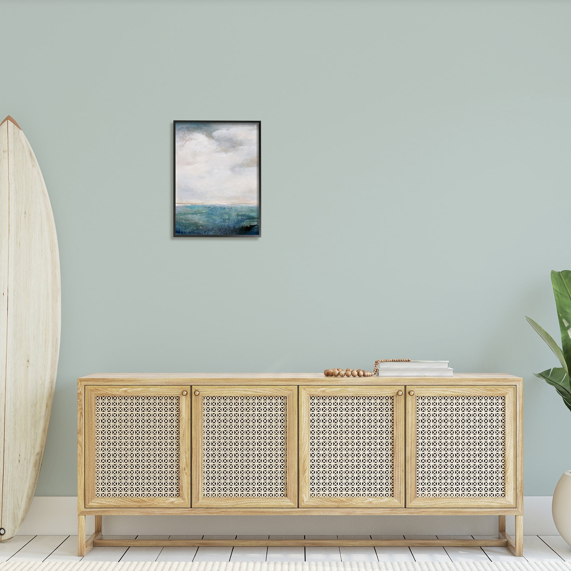 Stupell Industries Abstract Ocean Horizon Line Nautical Water Cloudy Sky, 16 x 20,Design by Karen Hale