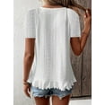 thumbnail image 2 of MORTTIC Women's Ruffle Hem Short Sleeve T-Shirt, Casual Summer Crew Neck Blouses Top, XL, 2 of 3