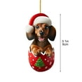 thumbnail image 3 of Dachshund Christmas Hanging Tag - Holiday Car Decor Keychain Gift, 3 of 5