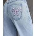 thumbnail image 2 of FEDPOP Jeans for Girls Wide Leg Baggy Denim Pants Cute High Waisted Trousers Kids Casual Y2k Streetwear with Pockets 8-14Y, 2 of 6