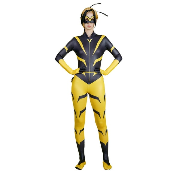 [Officially Licensed] Miraculous Vesperia Costume Zoé Lee Superhero Bodysuit for Halloween, S