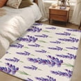 thumbnail image 4 of Summer Flowers Area Rugs 3x5 ft Purple Floral Plant Farmhouse Green Leaves Retro Washable Rug Non Slip Indoor Carpet Absorbent Floor Mat for Living Room Bedroom Dining Room, 4 of 9