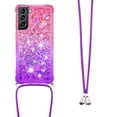 thumbnail image 3 of Funda para Samsung Galaxy S21 Plus 5G Brillantina Líquida Divertida Reluciente y con Cristales en Movimiento Cuerpo Cruzado con Cordón Ajustable, 3 of 5