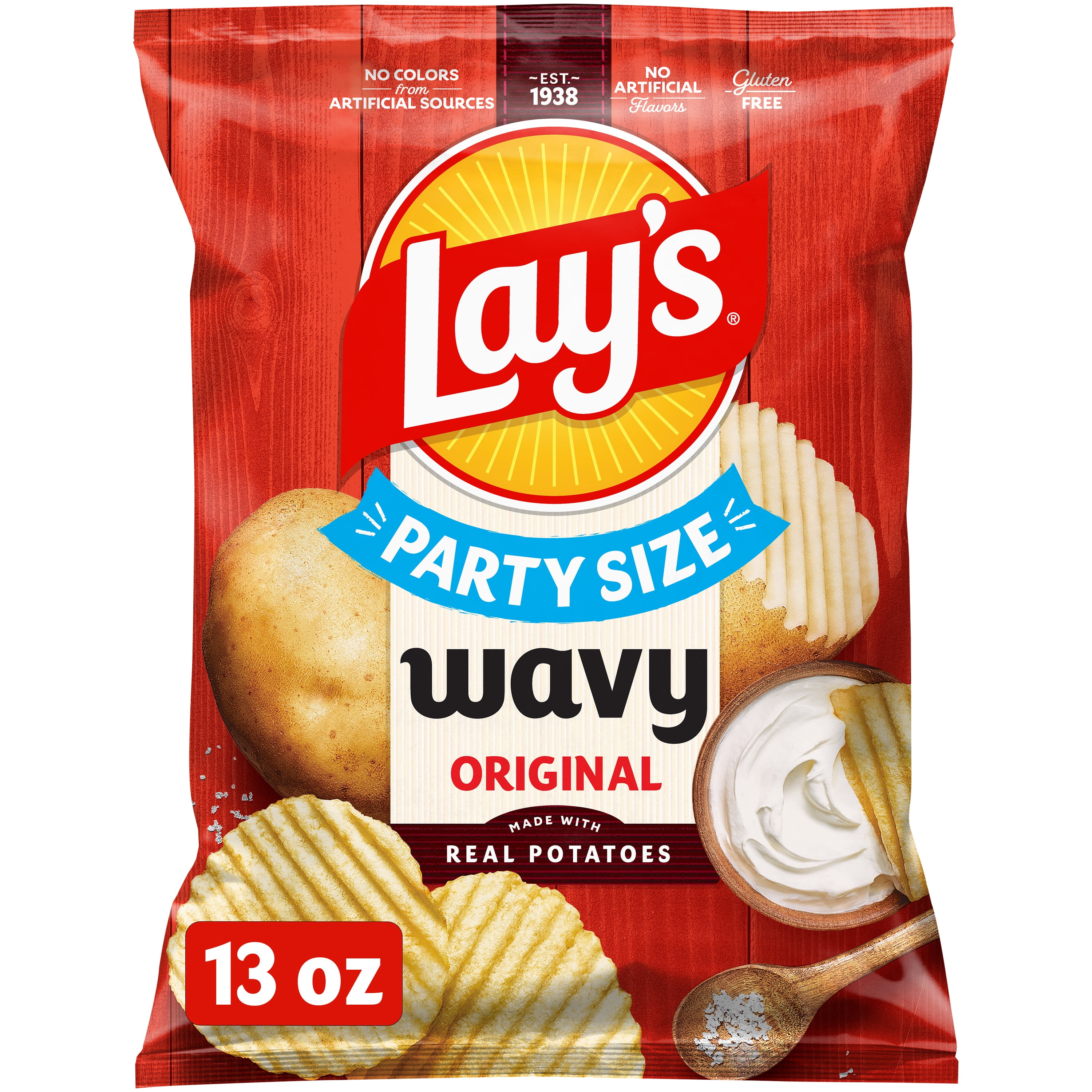 Lay's Wavy Original Flavor Potato Chips, Perfect for Dipping