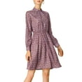 thumbnail image 1 of INSPIRE CHIC Robe à Manches Longues pour Femme, Florale, Évasée, à Nouer à la Taille, Col Smock, 1 of 6