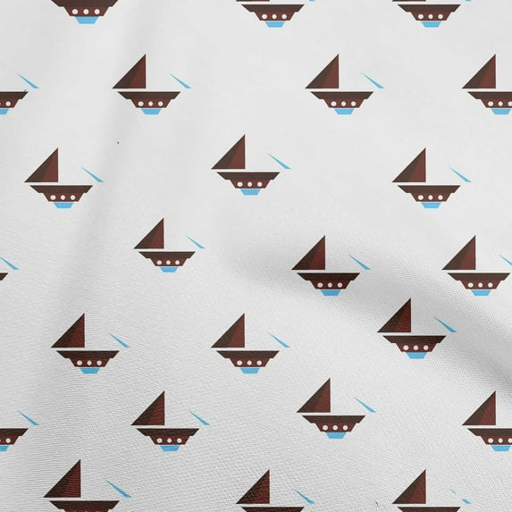 oneOone Cotton Silk Brown Fabric Nautical Quilting Supplies Print Sewing Fabric By The Yard 42 Inch Wide