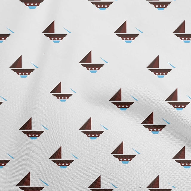 oneOone Rayon Brown Fabric Nautical Sewing Material Print Fabric By The Yard 56 Inch Wide