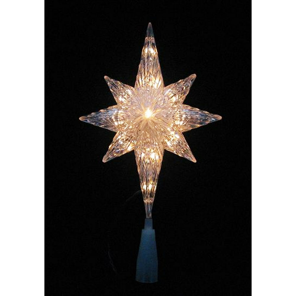 11" Lighted Clear Crystal Star of Bethlehem Christmas Tree Topper