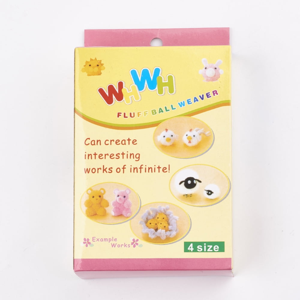 Plastic Knitting Loom for Making Pom Pom Including Instruction Pom Pom Maker sets Mixed color 51~99x35~90x12mm about 4 colors 2pcs/color 8pcs/set