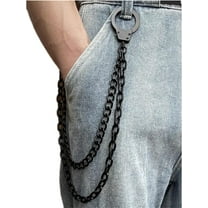 Black Pants Chains Trouser Jeans Punk Chain Hip Hop Goth for Men Women Clothing Accessories