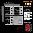 thumbnail image 2 of 4 Pcs Comics Frame Stencil 5.9x5.9" Reusable Starburst Polka Dot Graffiti Pattern Stencil Comic Strip Frame Drawing Template DIY Decoration Stencil for Painting on Scrapbook Paper Book diy, 2 of 7