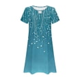 thumbnail image 5 of Vetsdori Womens Summer Mini Dresses Short Sleeve Sundress Floral Print Party Casual Beach,Crew Neck Dress for Ladies Mujer, 5 of 5