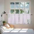 thumbnail image 3 of Eucalyptus Leaves Tier Curtains 36 Inch Length, Pink Plaid Summer Botanical Cafe Short Curtains for Bathroom Over Sink, Small Kitchen Curtain Light Filtering Tiered Drapes 2 Panels 27.5"Wx36"L, 3 of 8