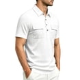 thumbnail image 2 of Plus Size Big & Tall Men's Summer Solid Casual Shirt Tops Turndown Collar Short Sleeve Loose Fit Multi-Pocket Button Down Polyester Blend Breathable Quick Dry Fishing Hiking, 2 of 9