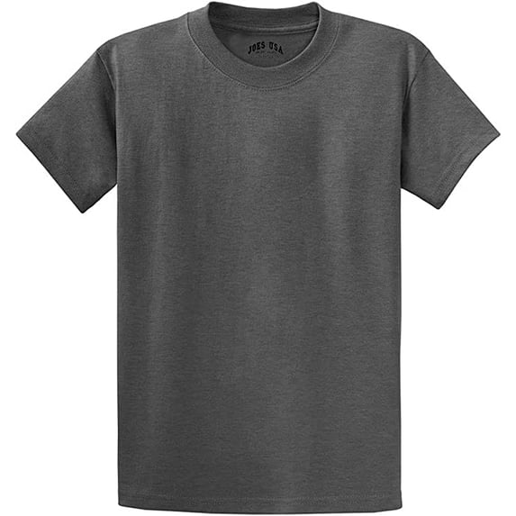 Joe's USA Heavyweight 6.1-ounce, 100% cotton T-Shirts-L-Dark Heather Grey
