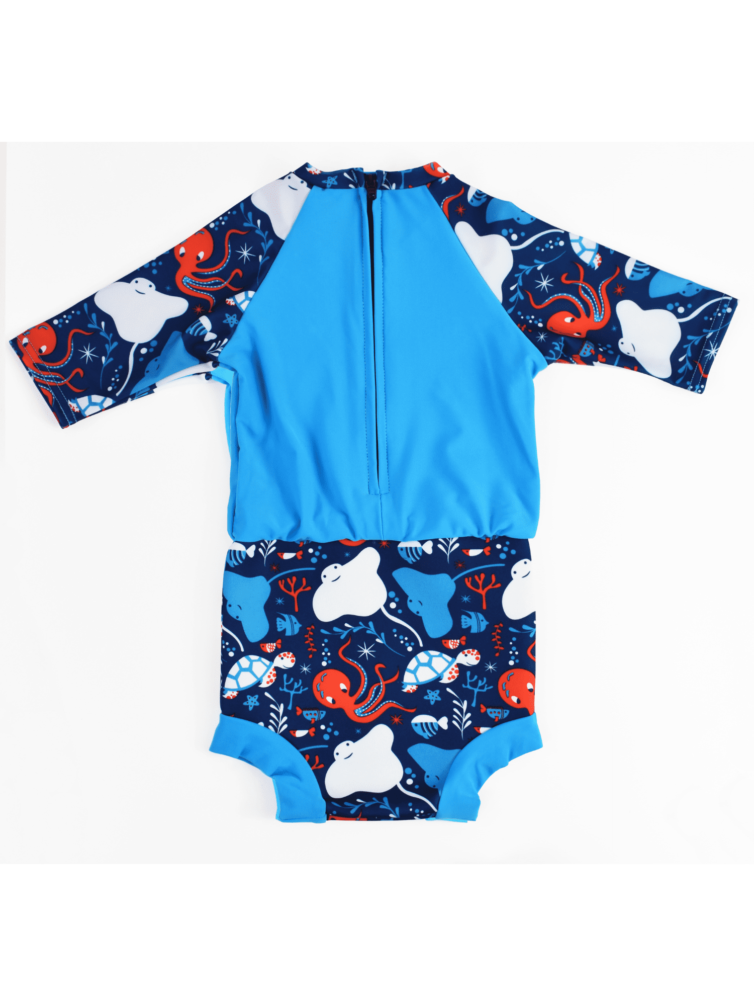 Splash About Baby Boy's Happy Nappy Sunsuit One-piece swimsuit with Swim Diaper - Under the Sea, 6-14 Months