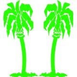 Palm Trees Picture Art - Living Room Peel & Stick Sticker - Vinyl Wall Decal