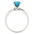 thumbnail image 4 of 1.5 ctw Solitaire Anniversary Ring for Women | Round Cut Simulated Turquoise | Hyperallergenic Solid 14K White Gold, 4 of 5