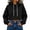 Black, variant on Timegard Lightweight Sweatshirts Women Cropped Hoodies Long Sleeve Loose Drawstring Bottom Workout Running Pullover Fall Fashion