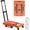 Orange, variant on 500lbs Folding Hand Truck, Heavy Duty Dolly, Portable 6 Wheels Collapsible Luggage Cart with 2 Elastic Ropes for Moving, Travel, Shopping, House Office Use,Black