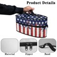 thumbnail image 5 of HELLHERO American Flag Design Iron Case Storage (11.8x6.69x5.5 In) Zipper Closure Lightweight Travel Bag, Bag Only, 5 of 6