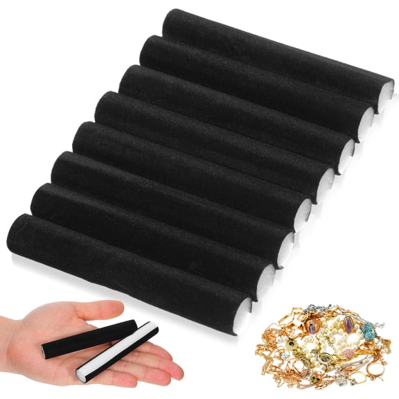 Milisten Black Velvet Jewelry Tray Dividers - Flexible Drawer Organizer for Earrings, Necklaces, and Vanity Storage Solutions