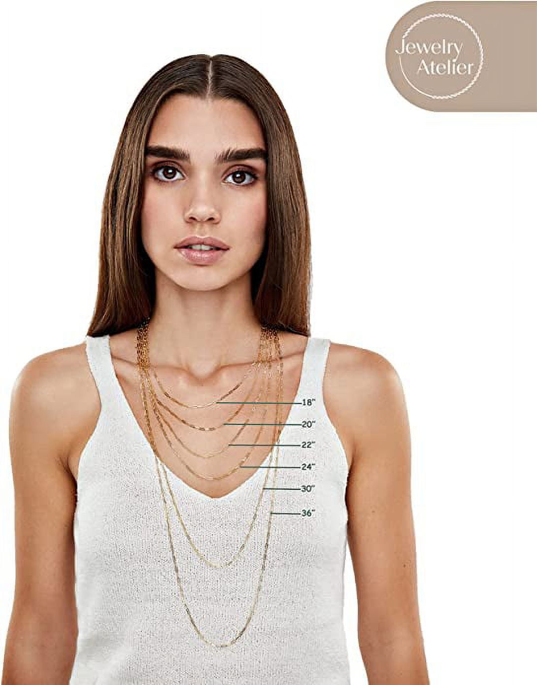 Jewelry Atelier Gold Chain Necklace Collection - 14K Solid Yellow Gold Filled Paper Clip Link Chain Necklaces for Women and Men with Different Sizes (2.0mm, 2.5mm)