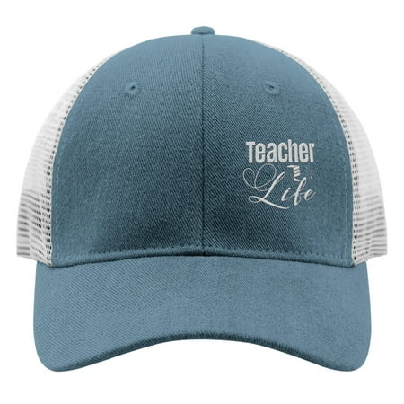 Baseball Caps Teacher Life Teachers Embroidery Dad Cap for Men Cool Adjustable for Fishing Snapbacks Skyblue One Size