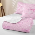 thumbnail image 4 of Erosebridal Pink Ribbon Bow Quilt Full For Girls,Cute Princess Bowknot Kids Full Bedspread Sets,3-Piece, 4 of 7