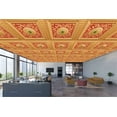 thumbnail image 4 of Dundee Deco's Victorian Gold-Red-Green Floral Glue Up/Drop In Ceiling Panels, 2 ft. X 2 ft. (4 sq ft.) each, Pack of 50, 4 of 5