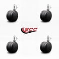 thumbnail image 2 of 2-3/8 Inch Black Floor Safe Twin Wheel Casters 3/8 Threaded Stem Set of 4 SCC, 2 of 2