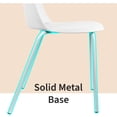 thumbnail image 4 of Set of 4 Stackable Dining Kitchen Chairs Plastic Armless Side with Back Curved Round Shape Chrome Metal Legs Indoor Outdoor Patio, White, 4 of 17