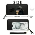 thumbnail image 2 of GEEAD Wallet with Wrist Strap for Women Zipper Pocket Wallet for Women Black Cat Fedora Hat What's Up Coffee Perfect Everyday Use or Gift Idea Elegant Accessory, 2 of 10