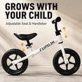 thumbnail image 4 of FUPOJH 12" Kids Balance Bike, Adjustable, EVA Silent Tires, Toddlers Ages 2-5,White, 4 of 10